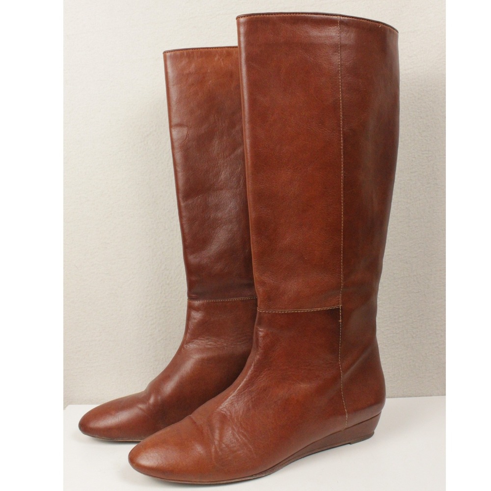 Loeffler Randall Matilde Riding Boots Womens 9 Cognac Leather Knee High
